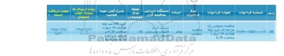 مناقصه خرید لوله فولادی