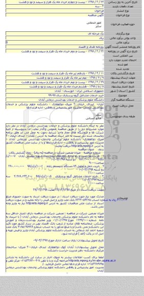 خرید خدمات مشاغل گروه پرستاری سال ۹۸-۹۹