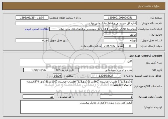 استعلام کابل