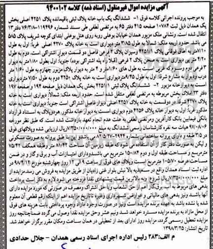 مزایده مزایده ششدانگ یکباب خانه پلاک ثبتی 4251 اصلی 