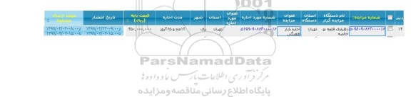 مزایده اجاره بازار هفتگی