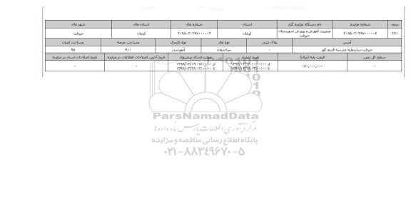 مزایده,مزایده ساختمان آموزشی عرصه 900
