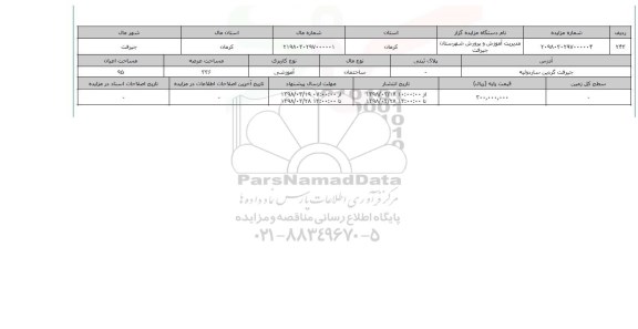 مزایده,مزایده ساختمان آموزشی عرصه 336