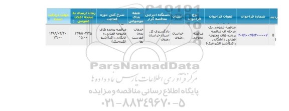 مناقصه , مناقصه عمومی پرونده های مختومه قضایی و بایگانی راکد 