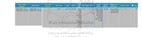 آگهی مزایده , مزایده پروانه بهره برداری زغالسنگ نرگس