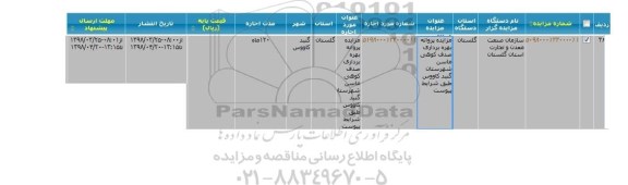 مزایده ,مزایده پروانه بهره برداری صدف کوهی