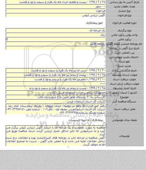 گازرسانی به ۲۰ روستای محور مایین بلاغ شهرستان تکاب
