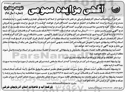 مزایده مزایده فروش تعدادی از املاک واحدهای تجاری 
