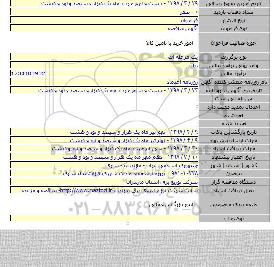 ۹۸۱۰۱۰۲۲۸    پروژه توسعه و احداث شهری فاز۷شمال ساری