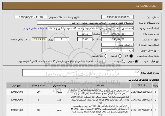 استعلام کیت 