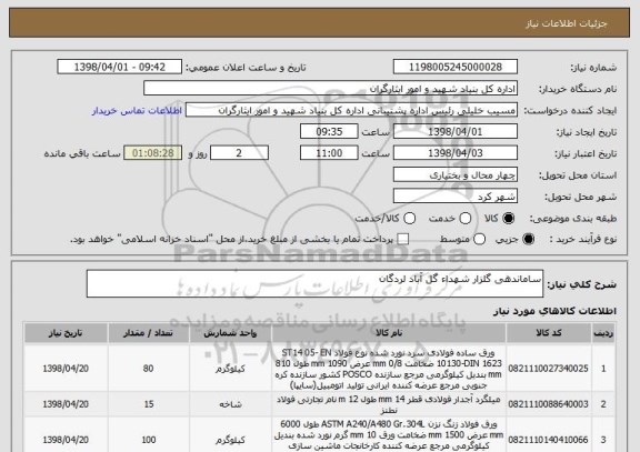 استعلام ساماندهی گلزار شهداء گل آباد لردگان