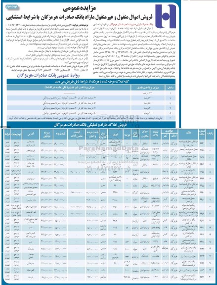 آگهی مزایده مزایده فروش اموال منقول و غیر منقول مازاد کاربری تجاری 