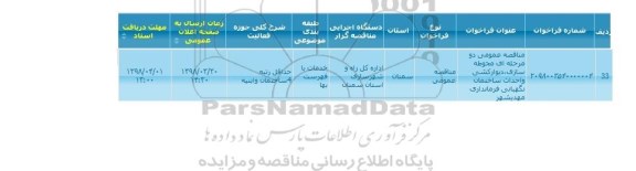 مناقصه ، مناقصه محوطه سازی، دیوارکشی و احداث ساختمان نگهبانی فرمانداری 
