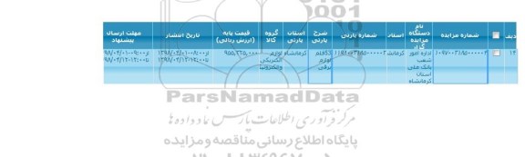 مزایده 53 قلم لوازم برقی