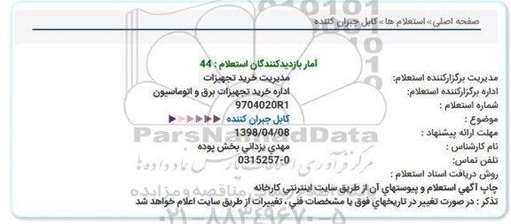 استعلام کابل جبران کننده