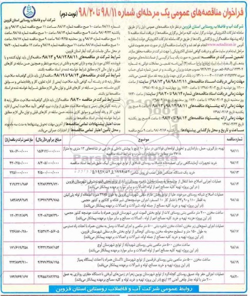 فراخوان مناقصه های عمومی , فراخوان تهیه، بارگیری، حمل، باراندازی و تحویل لوله ها ... - نوبت دوم 
