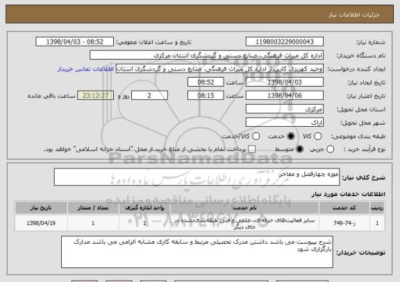 استعلام موزه چهارفصل و مفاخر 