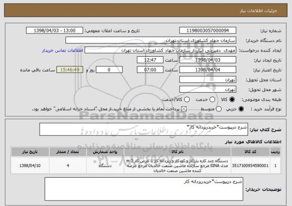 استعلام شرح درپیوست*خریدریزدانه کار*