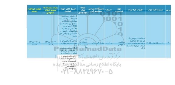 فراخوان , مناقصه پروژه محوطه سازی میدان 