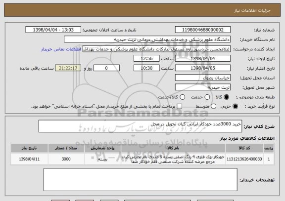 استعلام خرید 3000عدد خودکار ایرانی کیان تحویل در محل 