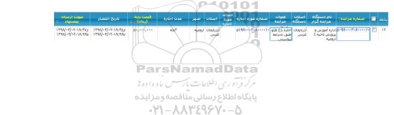 مزایده, مزایده اجاره باغ هلو