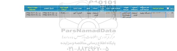 مزایده اجاره کانکس