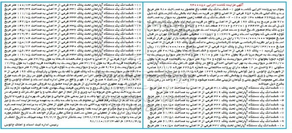 مزایده مزایده ششدانگ یک قطعه 980 مترمربع