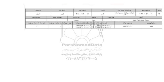 مزایده,مزایده زمین خدماتی