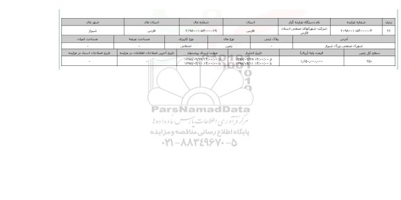 مزایده,مزایده زمین خدماتی 