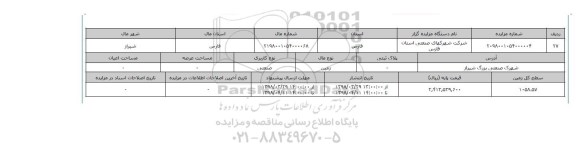 مزایده,مزایده زمین صنعتی