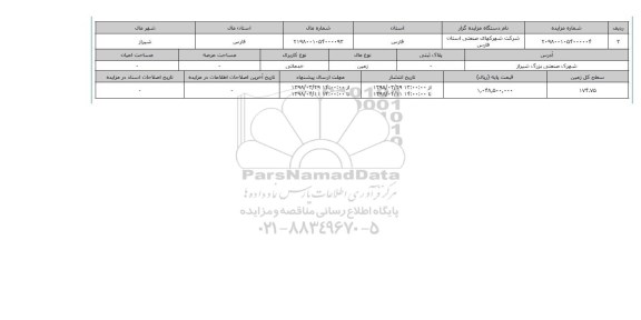 مزایده,مزایده زمین خدماتی 