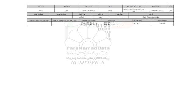 مزایده,مزایده زمین خدماتی