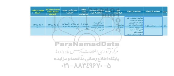 مناقصه اجرای طرح هادی روستاهای