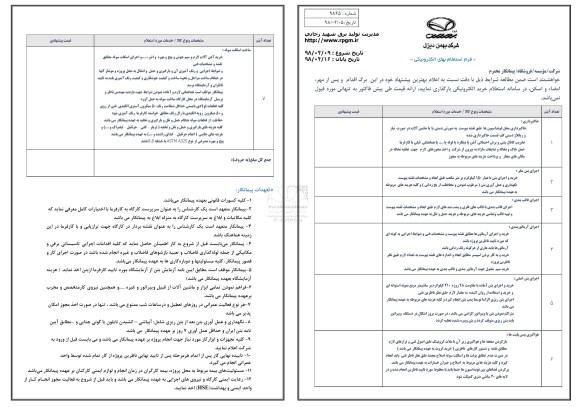 استعلام,استعلام خاکبرداری، اجرای بتن مگر و ...