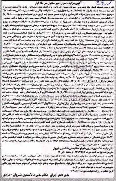 مزایده ،مزایده فروش 21 قطعه املاک مرحله اول