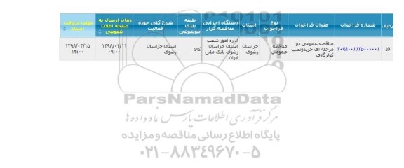 مناقصه ,مناقصه  خرید و نصب کولر گازی