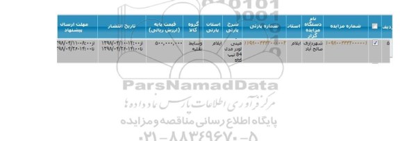 مزایده, مزایده مینی لودر
