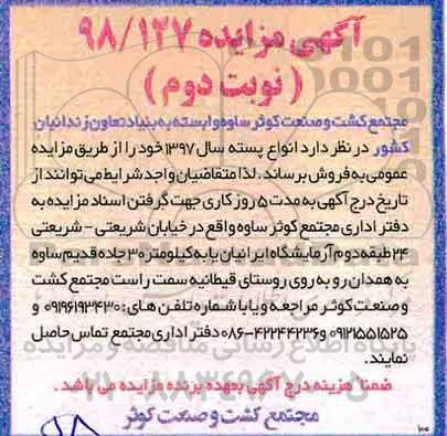 آگهی مزایده ، مزایده انواع پسته - نوبت دوم