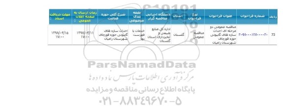مناقصه مناقصه احداث سازه های سنگی گابیونی 