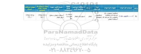 مناقصه ، مناقصه آسفالت معابر 