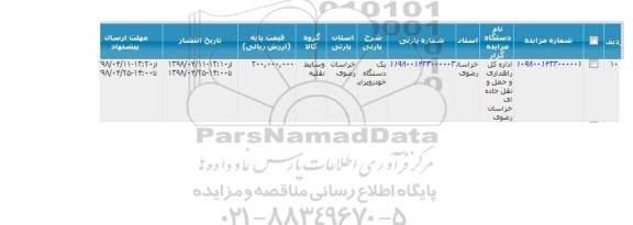 مزایده, مزایده یک دستگاه خودرو پراید 