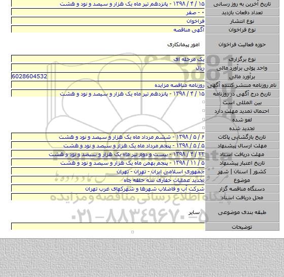 تجدید عملیات حفاری سه حلقه چاه