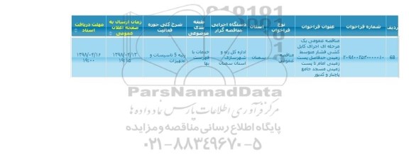 مناقصه اجرای کابل کشی