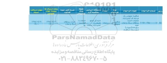 مناقصه مناقصه  آبخیزداری عملیات احداث بندهای سنگ و ملات