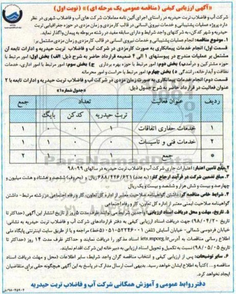 آگهی ارزیابی کیفی ,مناقصه  عملیات پشتیبانی و خدمات نیروی انسانی