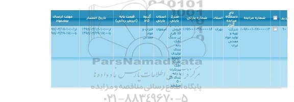 مزایده, فروش 10 هزار تن سنگ آهک دانه بندی تولیدی مجتمع سنگ آهک