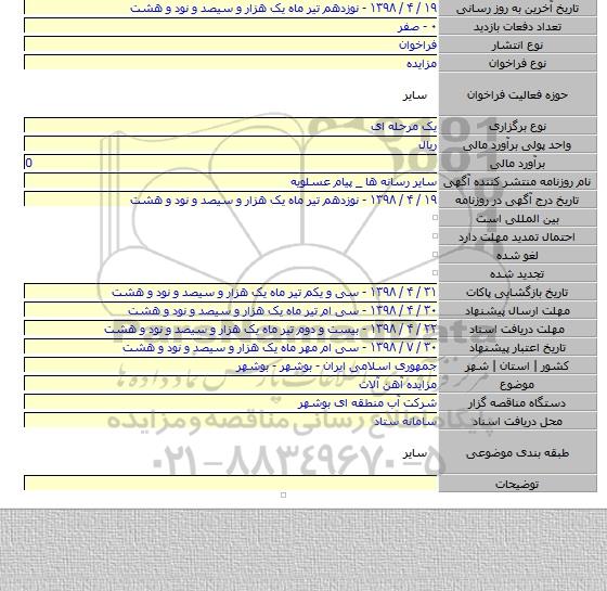 مزایده آهن آلات