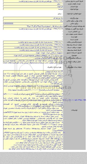 بهره برداری از ۱۲ عدد تابلوهای تبلیغاتی  مجموعه ورزشی آزادی  تهران
