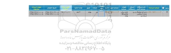 مزایده ، مزایده  اجاره سالن