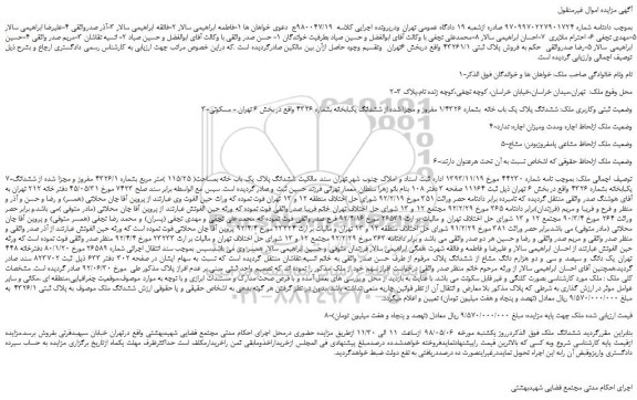 مزایده ششدانگ یکبابخانه بشماره 4326 